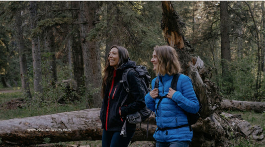 Women relaxing on a hike