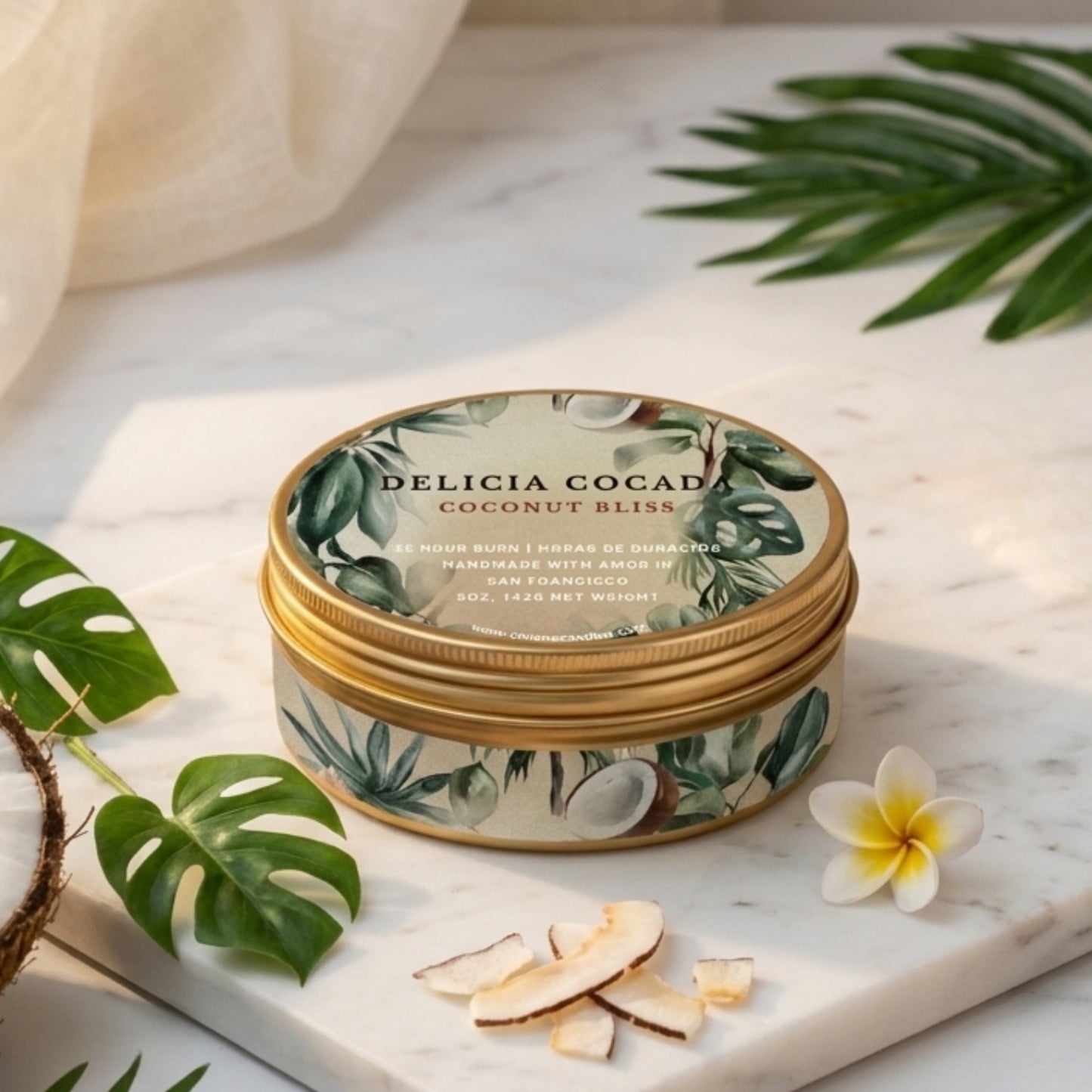 Coconut Candle: Natural Soy Wax Scented Candle