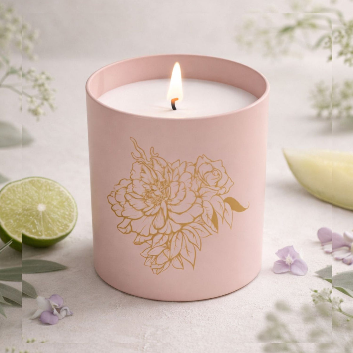 Hibiscus Flower Candle: Natural Soy Wax Scented Candle