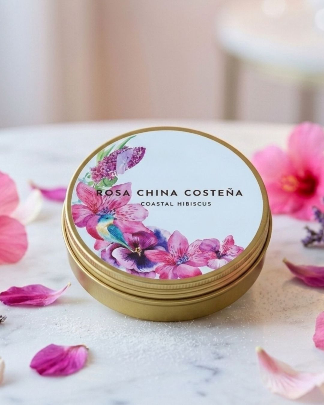 Hibiscus Flower Candle: Natural Soy Wax Scented Candle